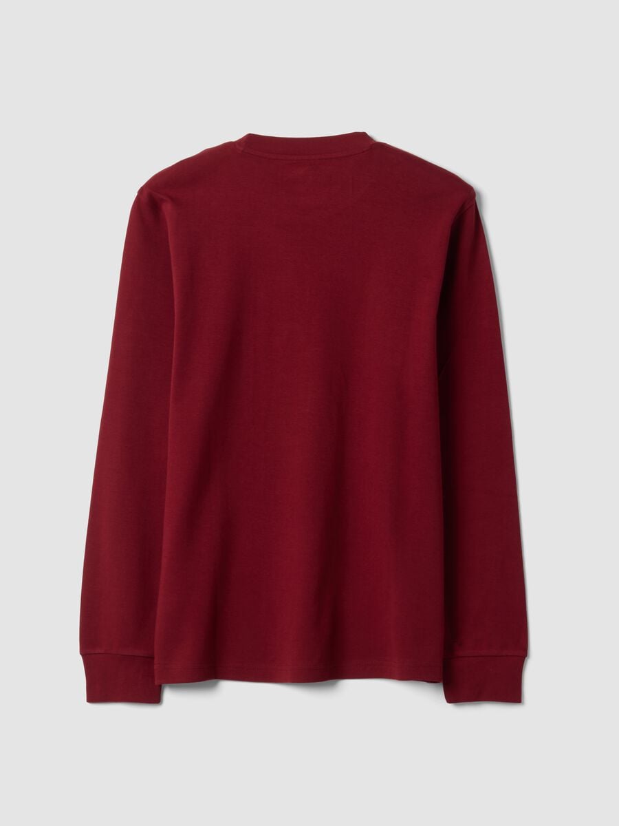 T-shirt rossa in puro cotone girocollo regular fit_2