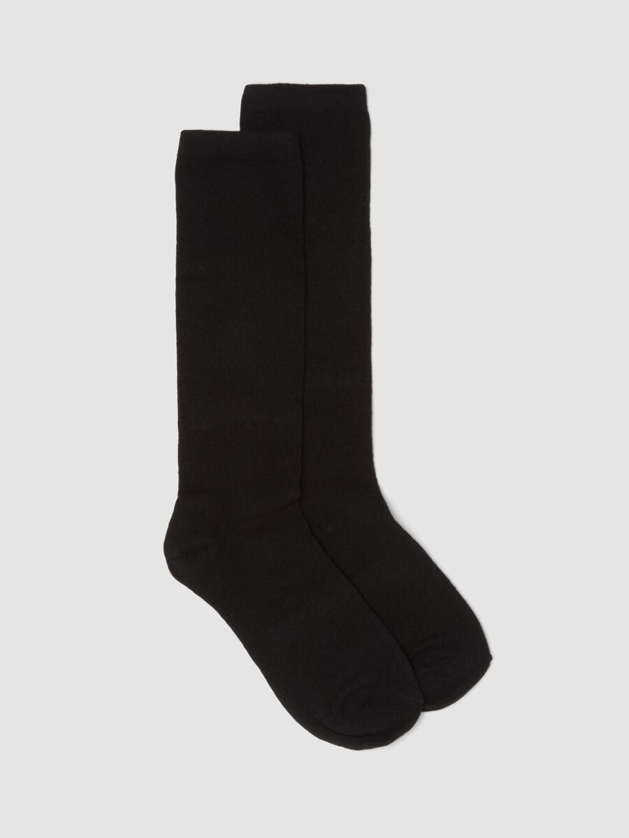Black socks in stretch organic cotton_0