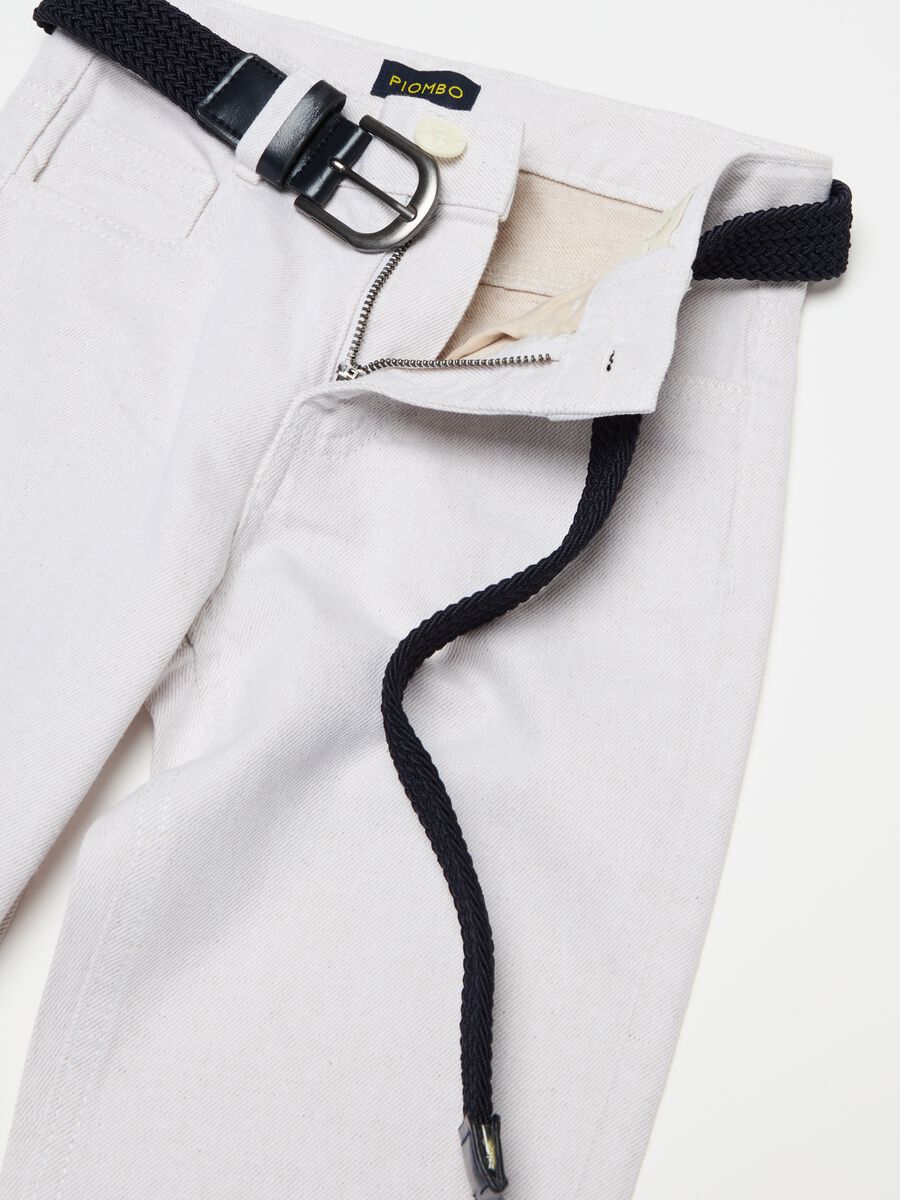 Cotton and linen jeans with belt_5