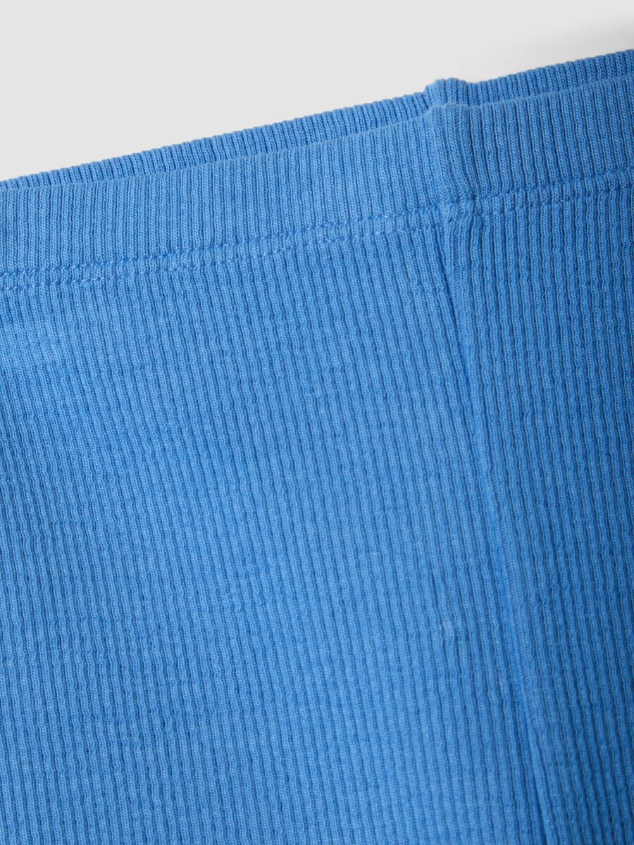 Blaue Baby-M&auml;dchenshorts aus geripptem Stretch-Baumwollstoff, Regular Fit_3
