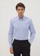 Blue striped cotton-blend shirt with button-down collar, easy-iron, regular fit_0
