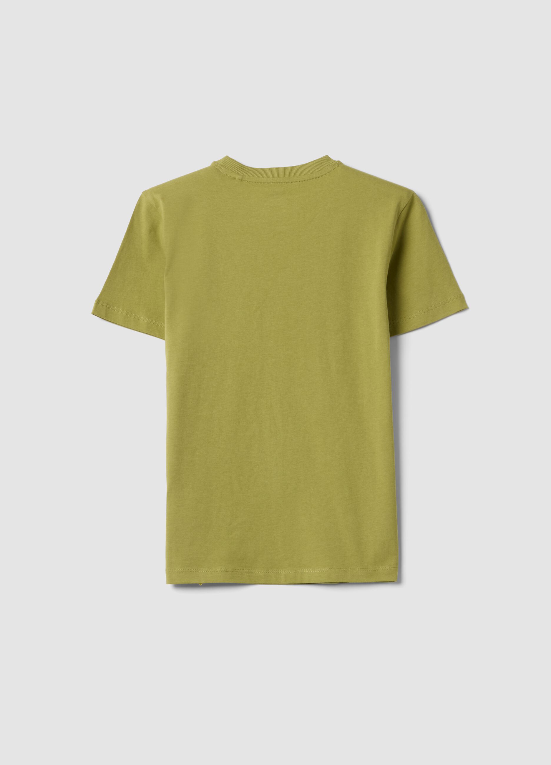 Green organic cotton short-sleeve T-shirt