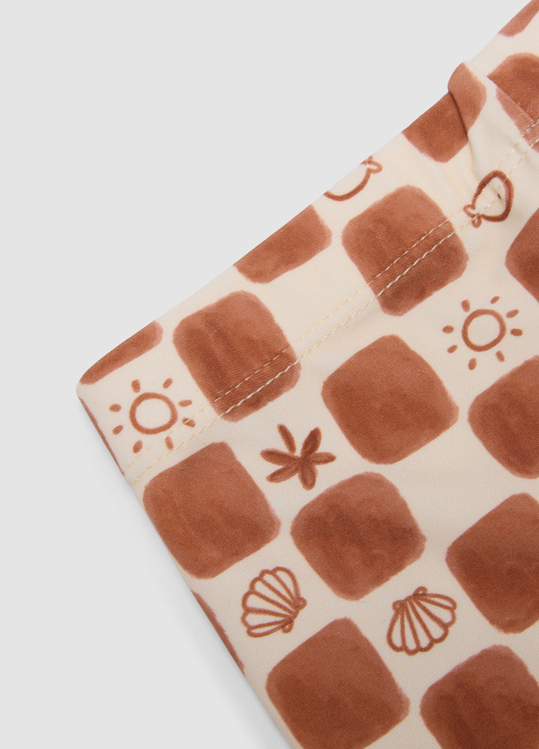Brown stretch swim boxer shorts
