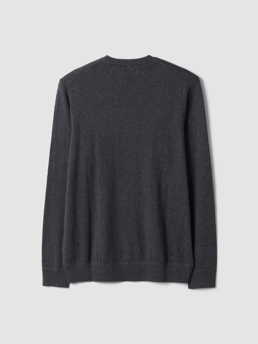 Grey cotton and cashmere blend crew-neck jumper_2
