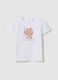 White pure cotton girl's t-shirt regular fit with teddy bear_0
