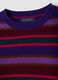Maglia girocollo in pura lana viola scuro a righe colorate regular fit_2