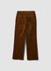 Brown flared ribbed stretch-cotton trousers_2