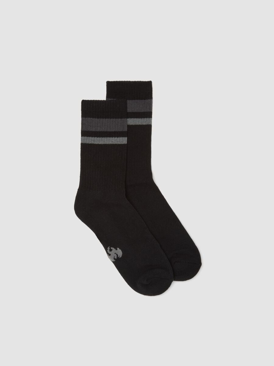 Chaussettes de sport noires en coton stretch_0