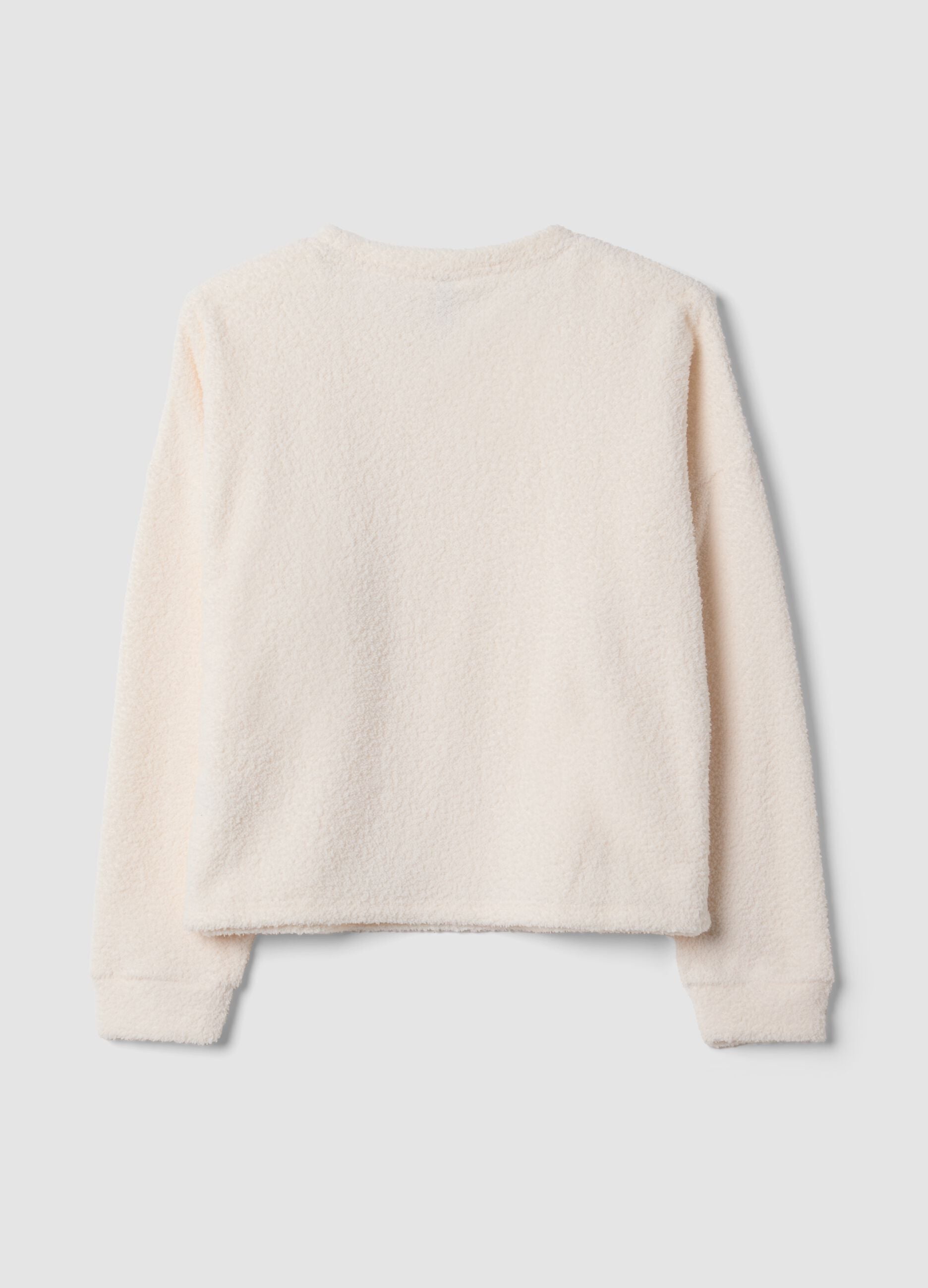 White stretch crew-neck pyjamas