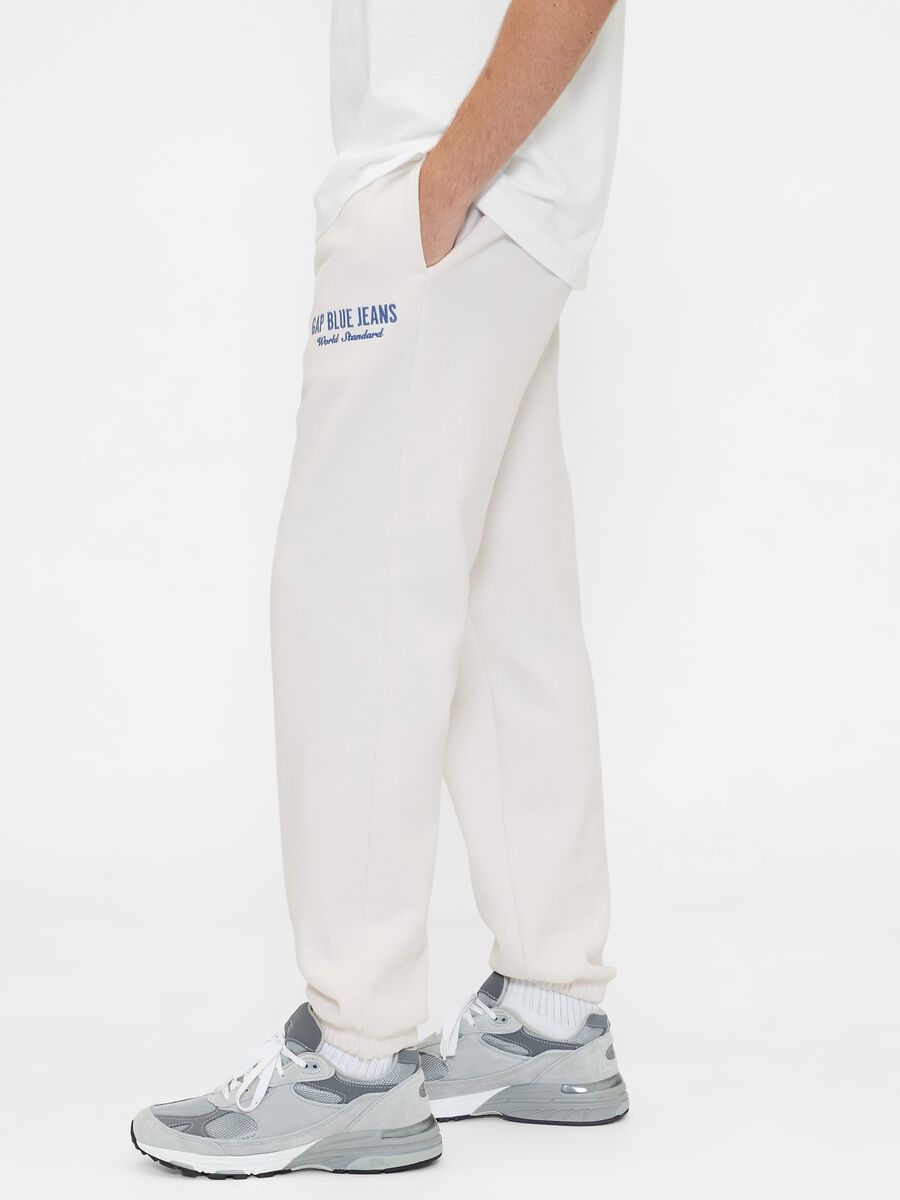 Beige Jogginghose aus Baumwoll-Polyester-Mischung_4