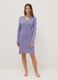 Purple nightdress with lace V-neck and regular fit_0