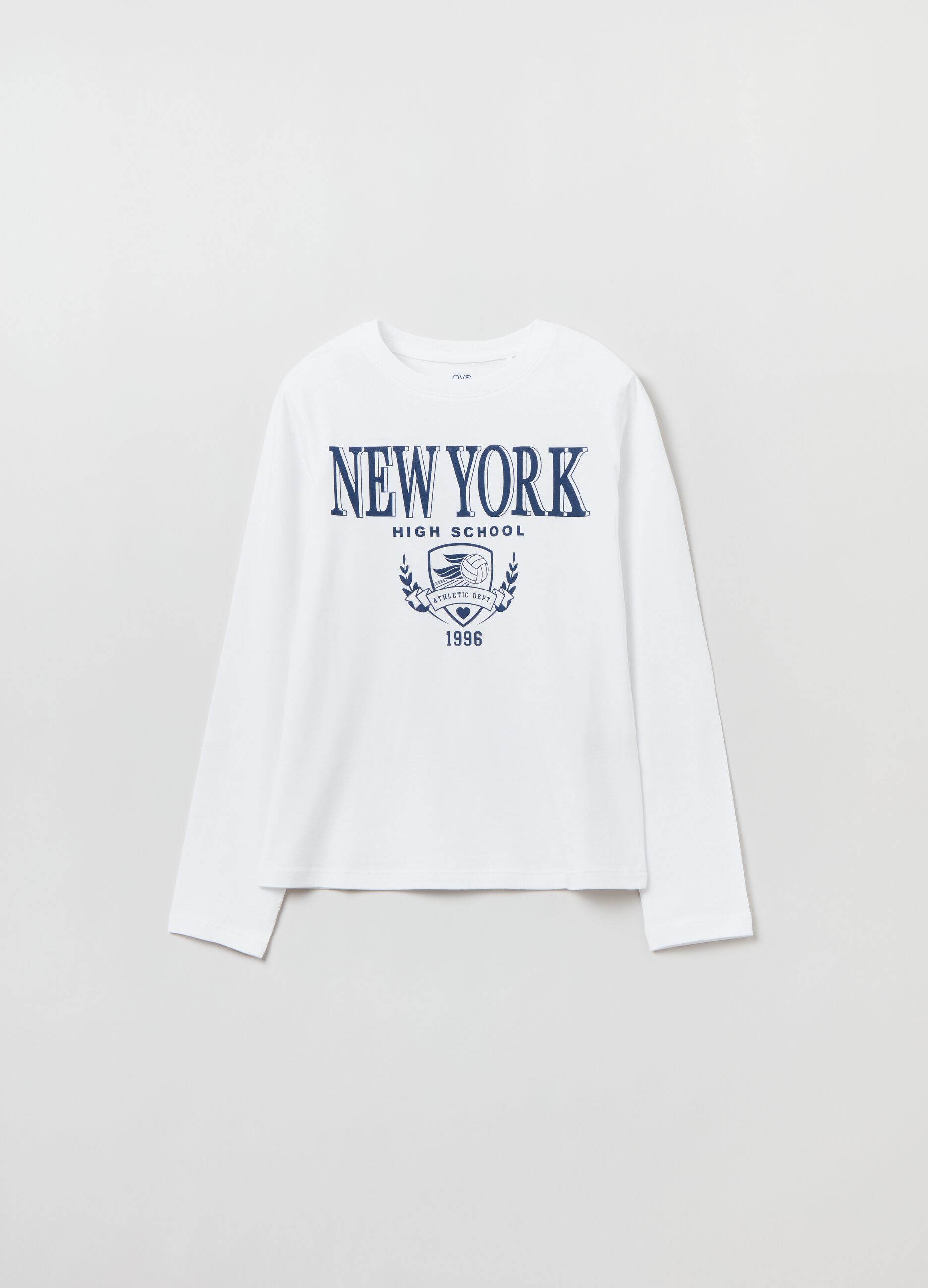 Long-sleeved T-shirt with college print_0
