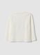 T-shirt bianca in puro cotone a girocollo con stampa orso per bambino_1
