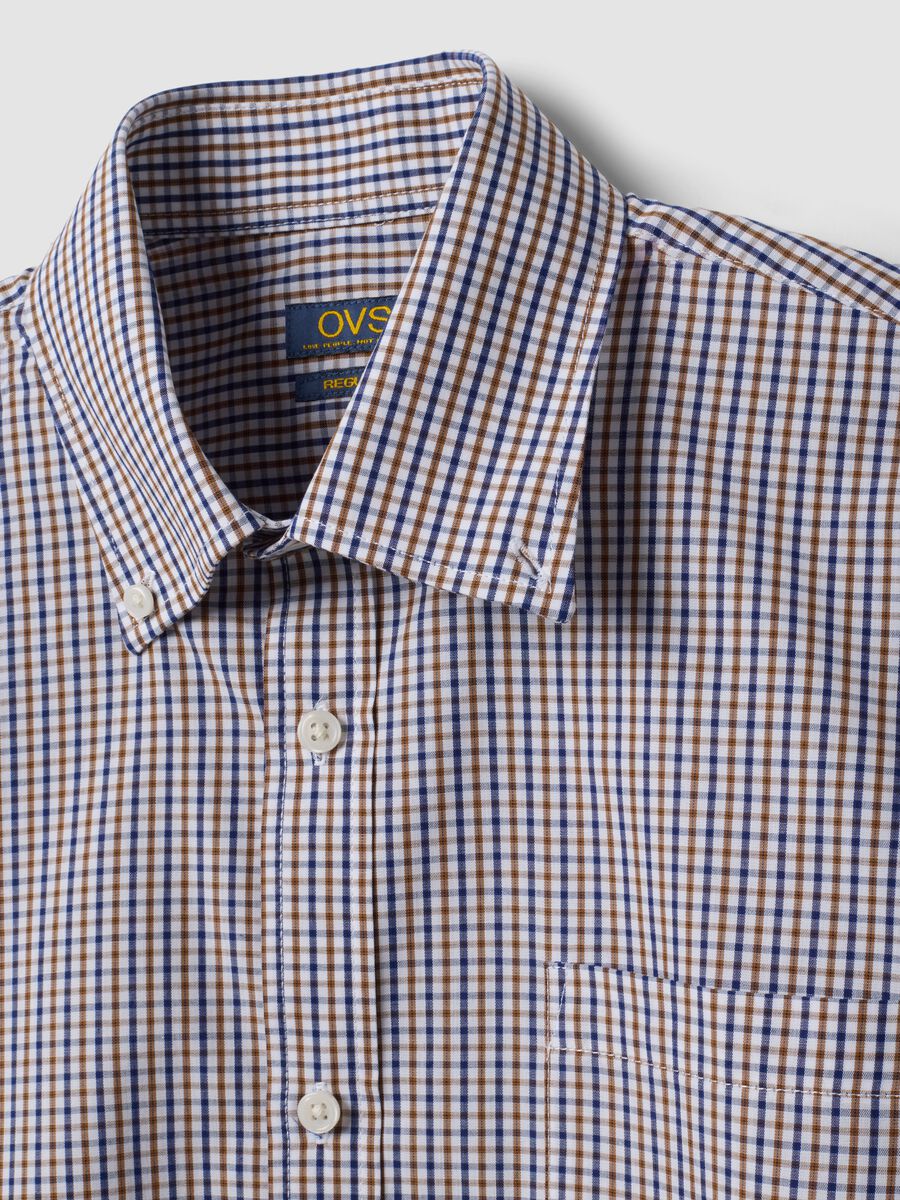 Easy-iron multicolour cotton-blend checked button-down shirt, regular fit_6