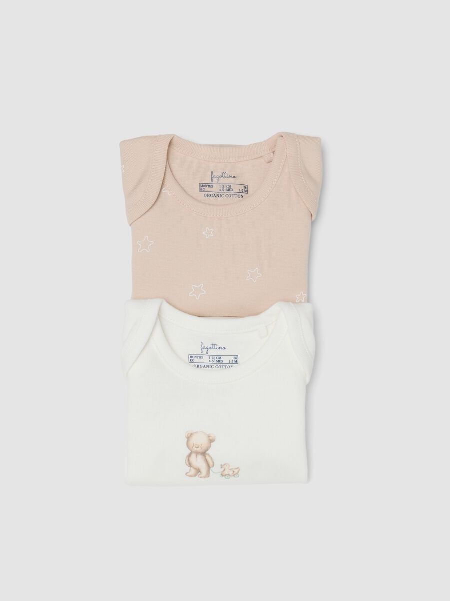 2-pack of white and beige short-sleeve organic cotton baby bodysuits_2