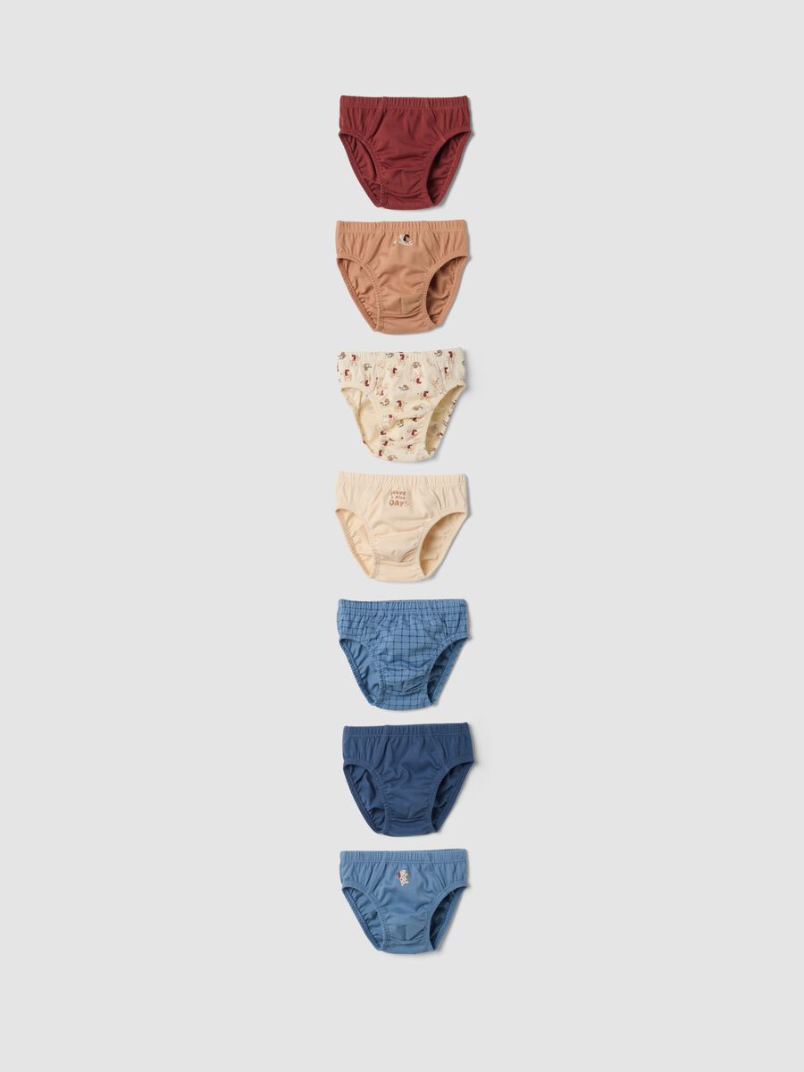 Multipack of seven multicolour organic cotton briefs for babies and toddlers_0