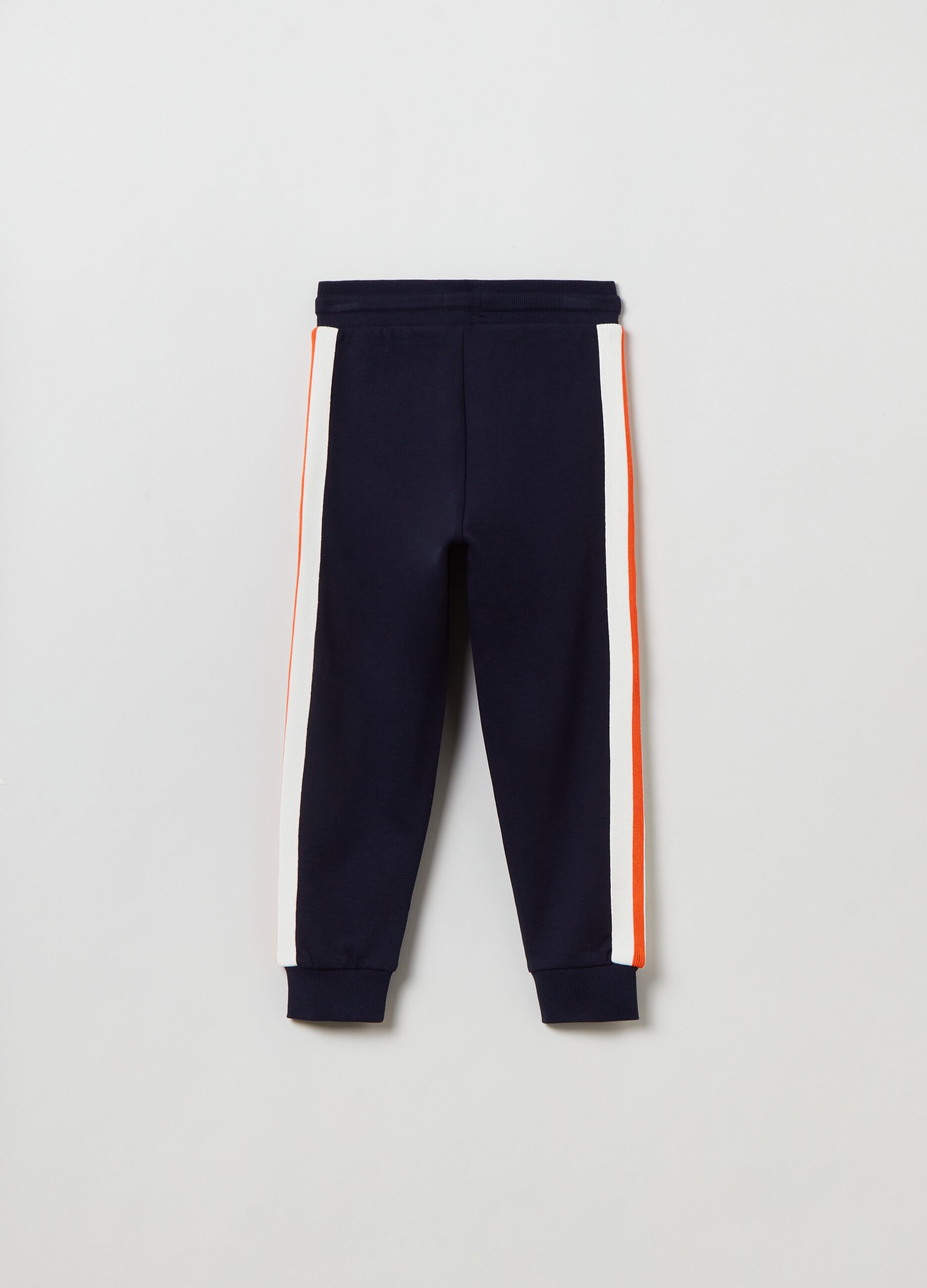 Joggers with drawstrings and contrasting bands_1