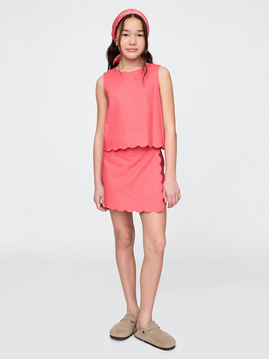 M&auml;dchen-Top aus Leinenmischung in Orange_1