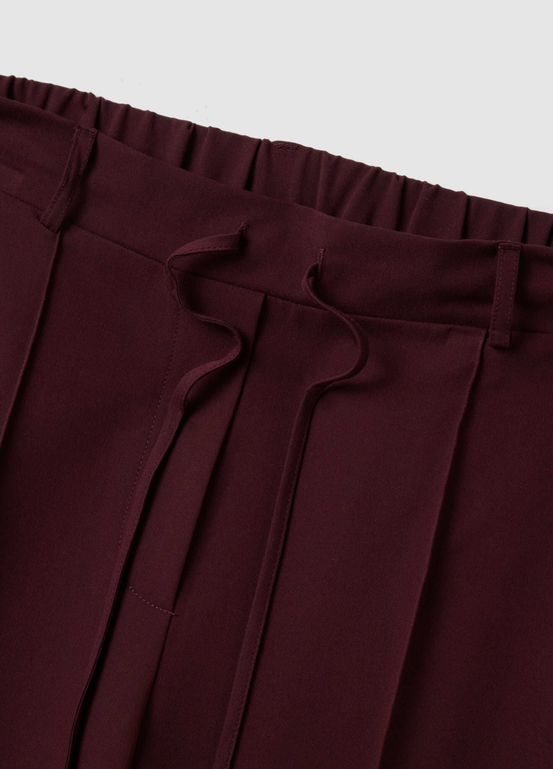 Violette Straight-Fit-Hose aus elastischer Viskose