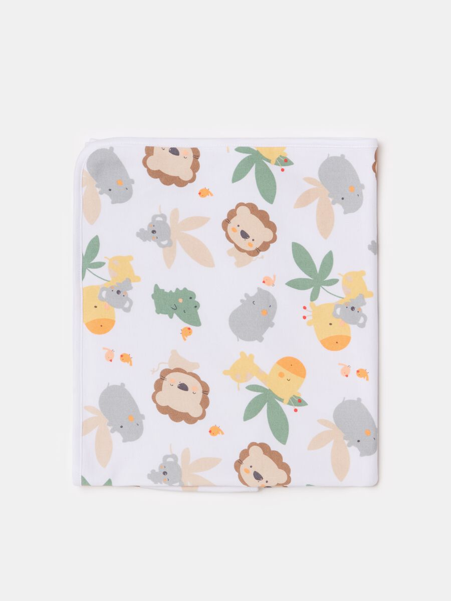 Organic cotton blanket with animals print_0