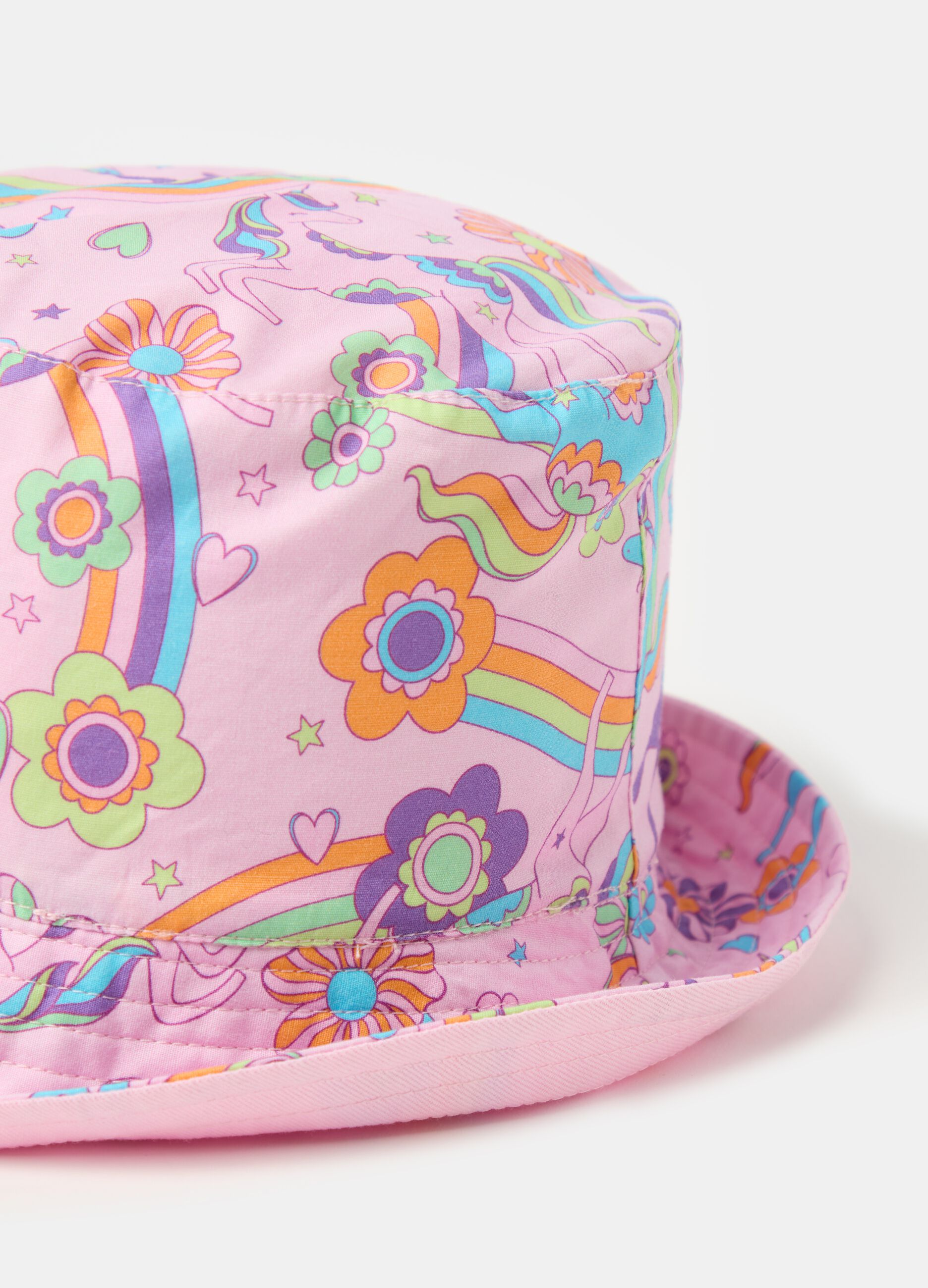 Cloche hat with print