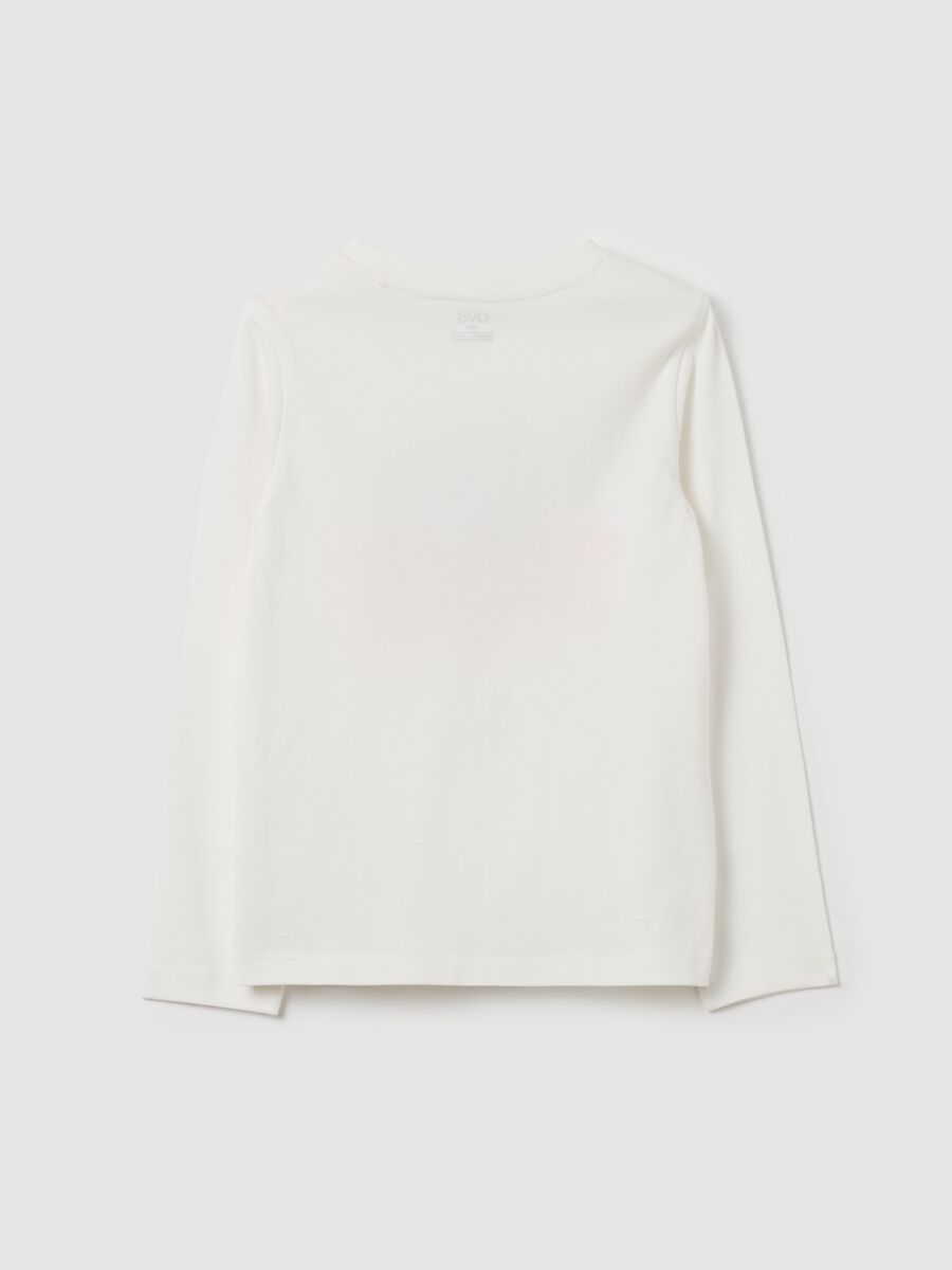Cotton T-shirt with print and long sleeves_1