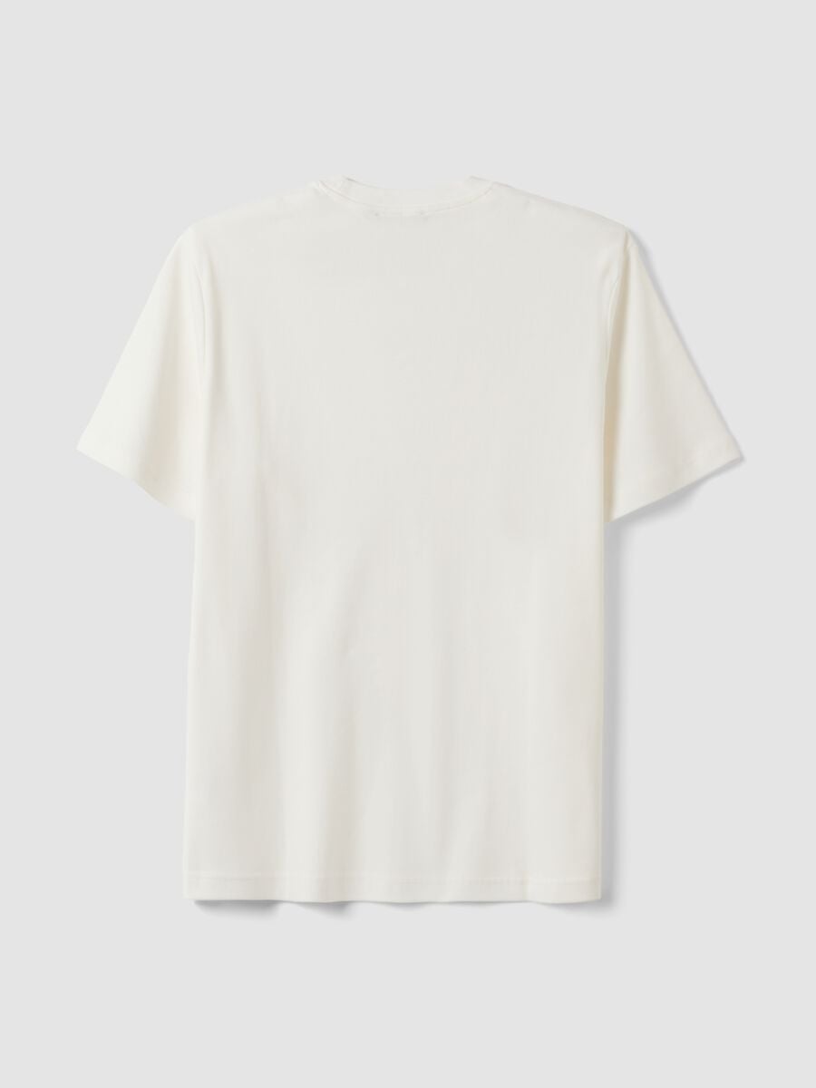 White pure cotton regular-fit short-sleeve T-shirt_1