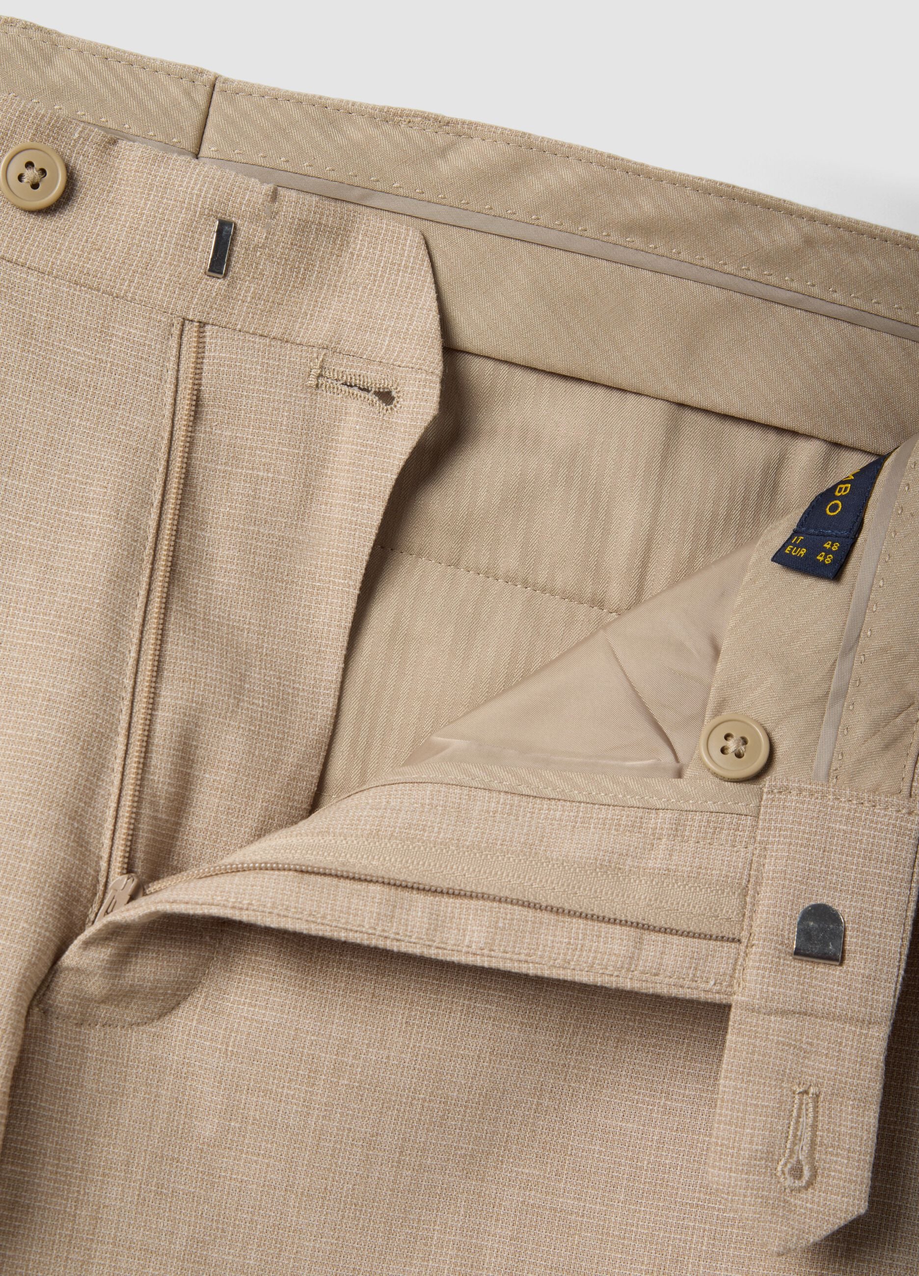 Cal&ccedil;as Slim Fit Bege