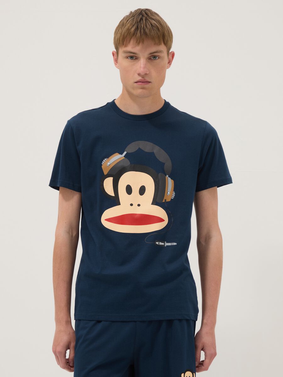 Blue short pure cotton pyjama set with Paul Frank print, regular fit_1