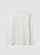White long-sleeved crew-neck T-shirt in pure organic cotton_0