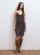 Brown fitted stretch dress with sequins_2