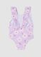 Purple ruffle-trim swimsuit in stretch fabric_1