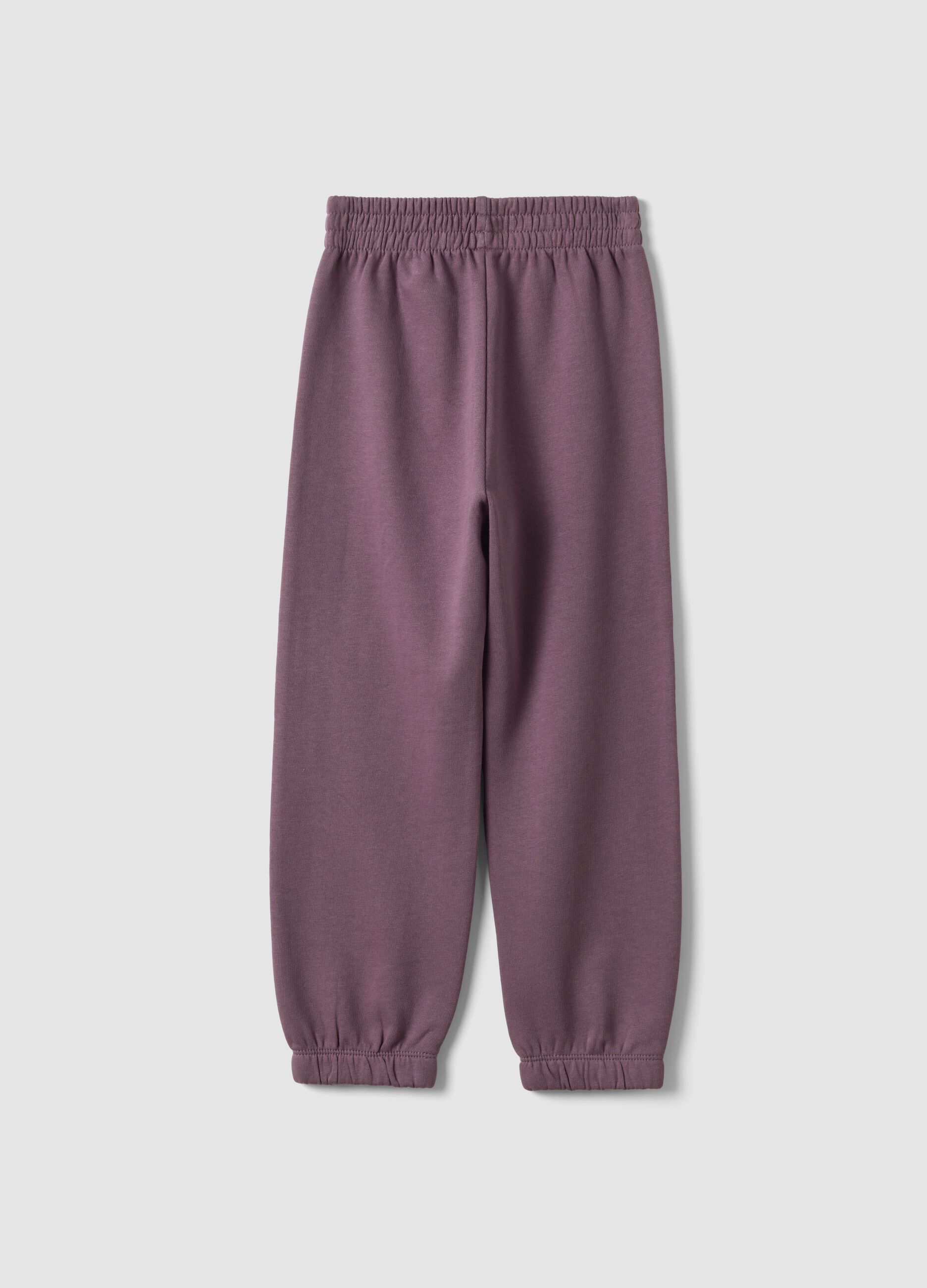 Cal&ccedil;as jogger roxas em fleece 100% algod&atilde;o, corte regular