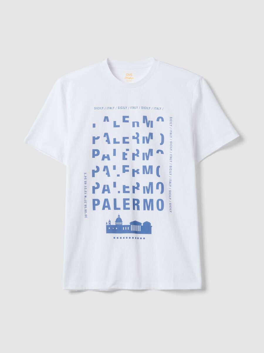Wei&szlig;es T-Shirt aus reiner Baumwolle mit Print, Regular Fit_4