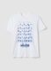 Wei&szlig;es T-Shirt aus reiner Baumwolle mit Print, Regular Fit_4