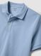Light blue short-sleeve polo in pure organic cotton, regular fit_5