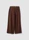 Brown wide-leg formal trousers in stretch viscose with belt_2