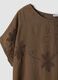 Brown viscose-blend blouse with floral embroidery_5