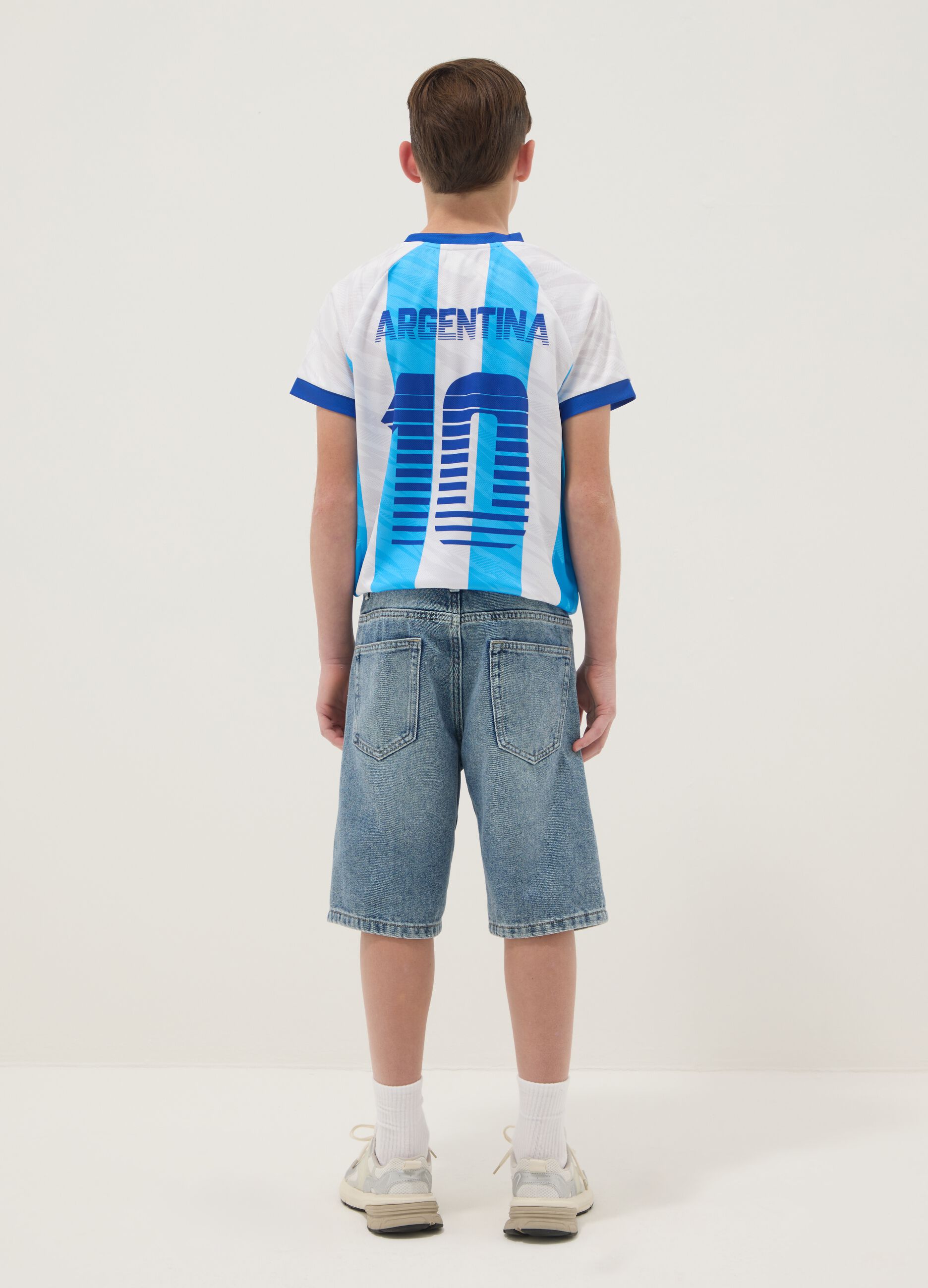 Blaue Denim-Shorts aus Baumwollmix f&uuml;r Jungen, Regular Fit