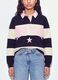 Sweatshirt azul &agrave;s riscas em mistura de algod&atilde;o com colarinho, relaxed fit_3
