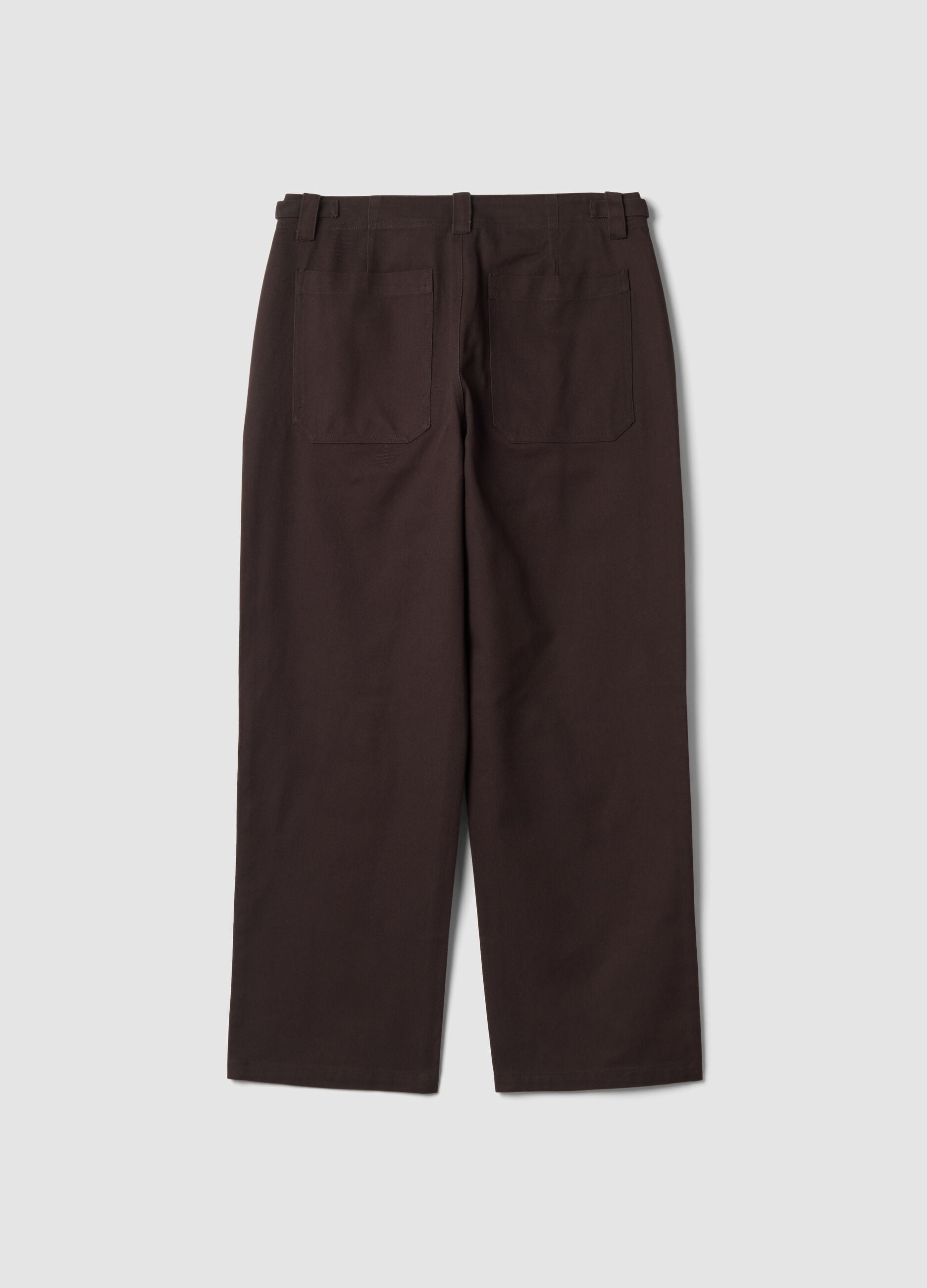 Pantaloni chino marroni in puro cotone baggy fit
