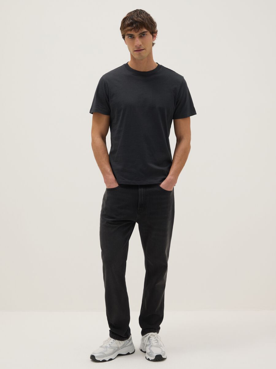 Grey Pure Cotton Regular Fit T-shirt_1