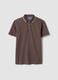 Brown pure cotton polo shirt with classic collar_4