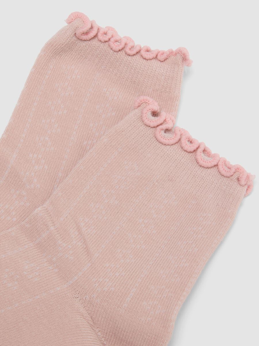 2er-Pack Socken in Rosa und Beige aus Bio-Baumwollmix mit Wellenkante_2