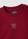 Pink pure cotton crew-neck sweatshirt with bow for girls_2