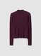 Purple ribbed viscose-blend top with high neck_4