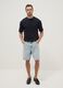 Light blue baggy-fit cotton-blend denim Bermuda shorts_0