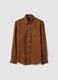 Brown pure linen shirt with button-down collar, regular fit_4