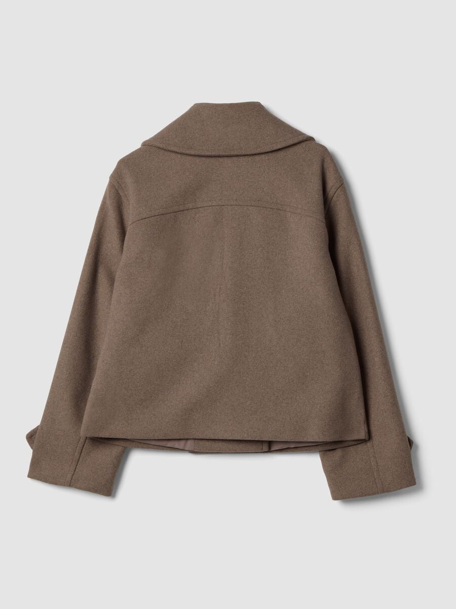 Brown wool and viscose blend coat_2