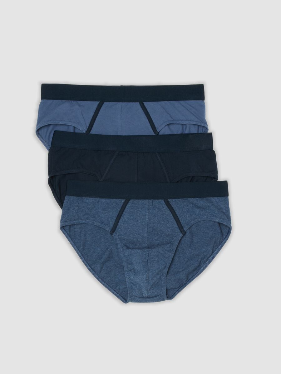 3er-Pack Slips in Blau und Schwarz aus elastischer Bio-Baumwolle_4
